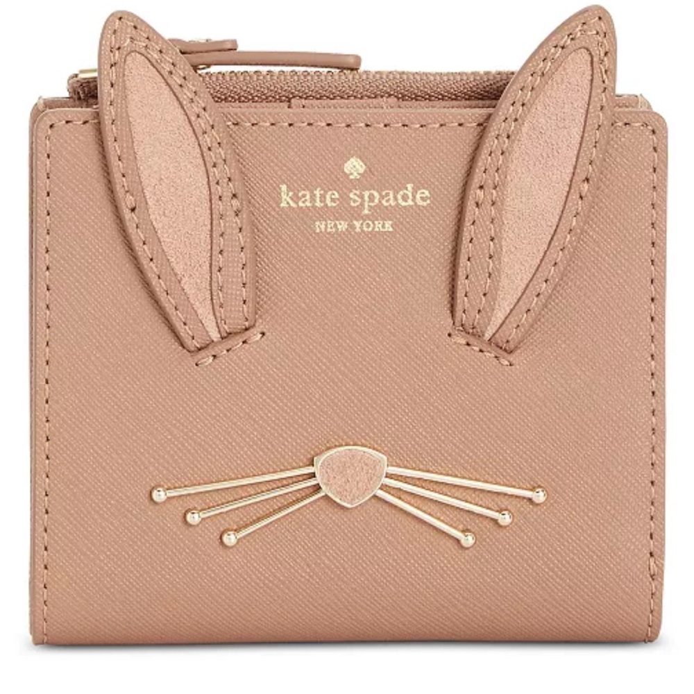 Kate Spade New York authentic Adalyn rabbit bi-fold leather wallet -retired! EUC